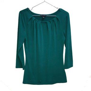 Banana Republic Emerald Green Pleated Blouse